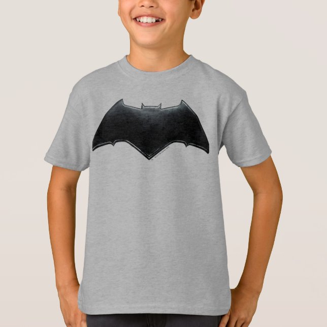 T-shirt Ligue de Justice | Symbole de batman métallique (Devant)