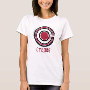 T-shirt Ligue de Justice   Symbole de cyborg brosse et dem