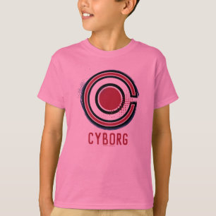 T-shirt Ligue de Justice   Symbole de cyborg brosse et dem