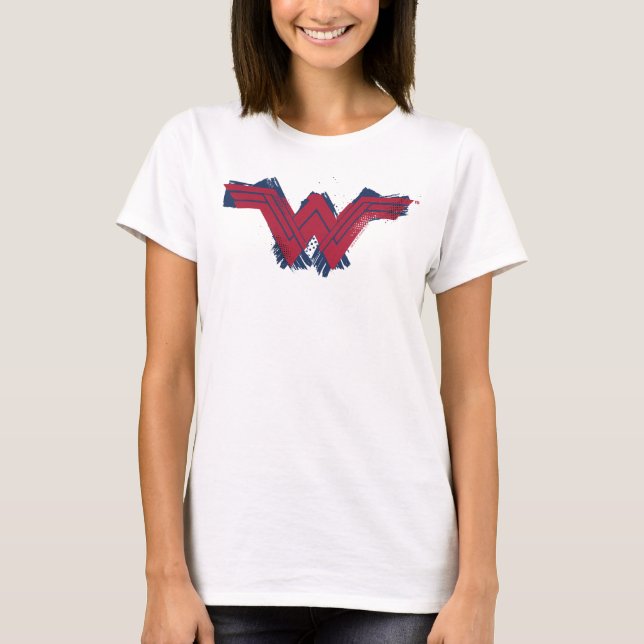 T-shirt Ligue de Justice | Symbole de femme Wonder brossé (Devant)