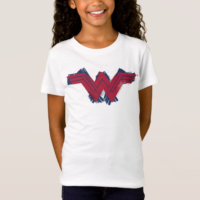 T-Shirt Ligue de Justice | Symbole de femme Wonder brossé (Devant)
