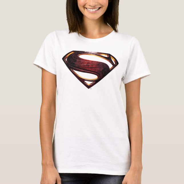 T-shirt Ligue de Justice | Symbole de superman métallique (Devant)