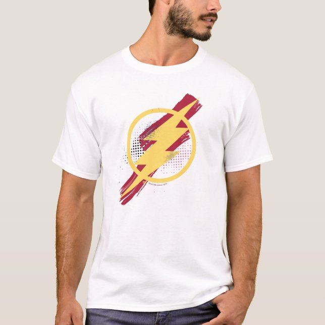 T-shirt Ligue de Justice | Symbole Flash brosse et demi-to (Devant)