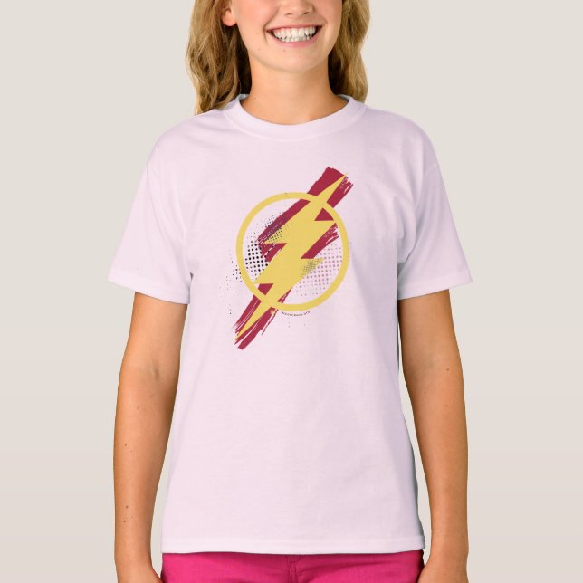 T-shirt Ligue de Justice | Symbole Flash brosse et demi-to (Devant)