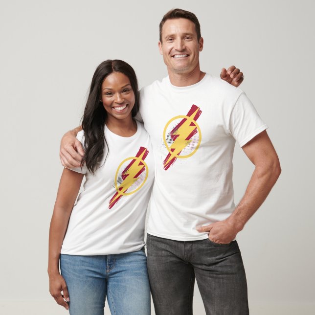 T-shirt Ligue de Justice | Symbole Flash brosse et demi-to (Unisexe)