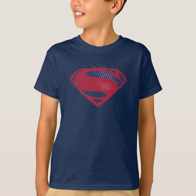 T-shirt Ligue de Justice | Symbole Superman brosse et demi (Devant)