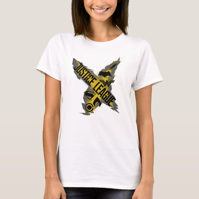 T-shirt Ligue de Justice | Symboles de la Ligue et de l'éq (Devant)