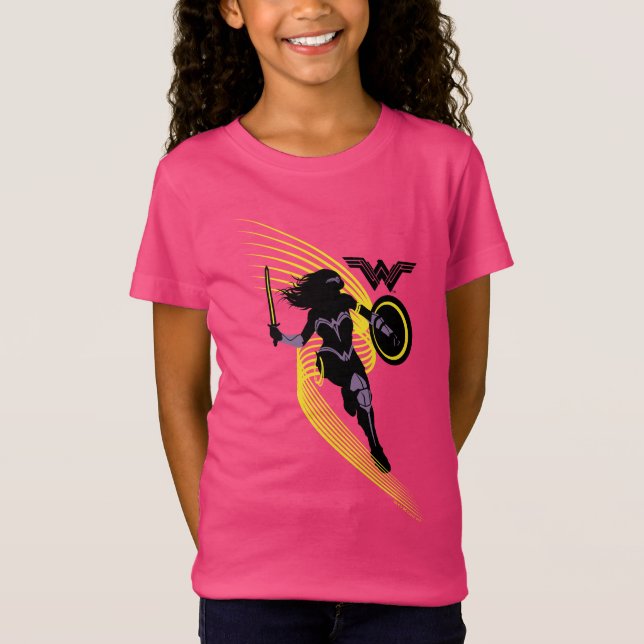 T-Shirt Ligue de Justice | Wonder Woman Icon Silhouette (Devant)