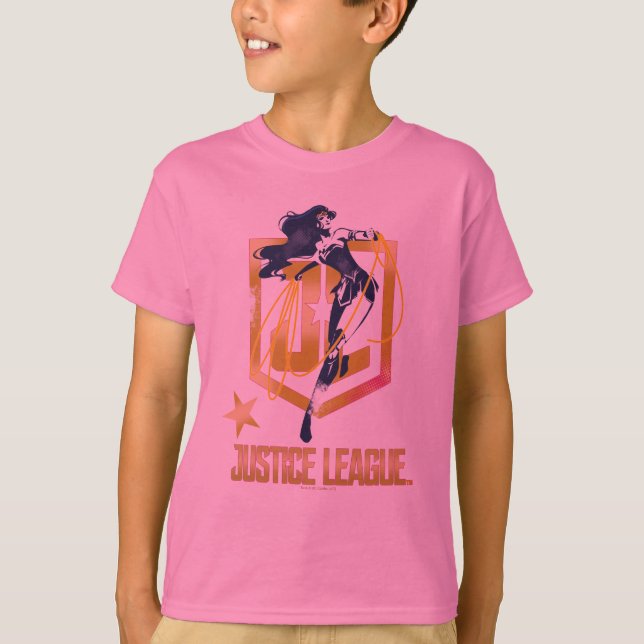 T-shirt Ligue de Justice | Wonder Woman JL Logo Pop Art (Devant)