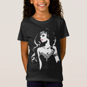 T-Shirt Ligue de Justice Wonder Woman Noir Pop Art