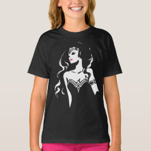 T-shirt Ligue de Justice   Wonder Woman Noir Pop Art