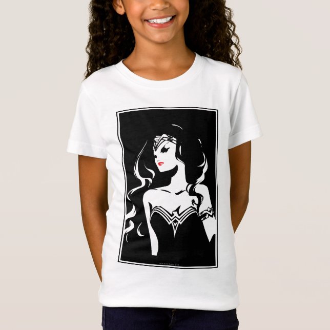 T-Shirt Ligue de Justice | Wonder Woman Noir Pop Art (Devant)