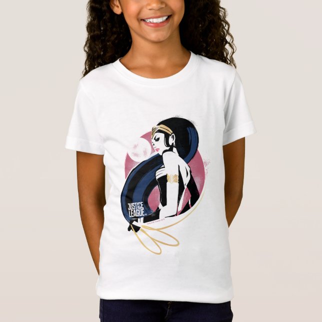 T-Shirt Ligue de Justice | Wonder Woman Profil Pop Art (Devant)