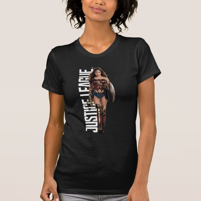 T-shirt Ligue de Justice | Wonder Woman Sur Le Champ De Ba (Devant)