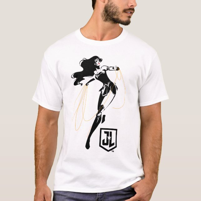 T-shirt Ligue de Justice | Wonder Woman with Lasso Pop Art (Devant)