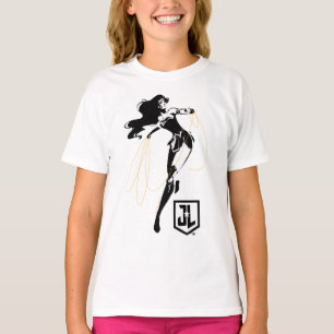 T-shirt Ligue de Justice Wonder Woman with Lasso Pop Art