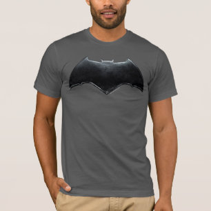 T-shirt Ligue de la justice  Symbole de Batman métallique