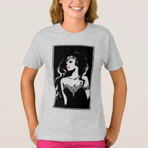 T-shirt Ligue de la justice Wonder Woman Noir Pop Art