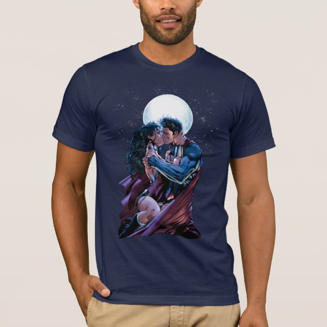T-shirt Ligue Justice #12 Wonder Woman & Superman Kiss (Devant)