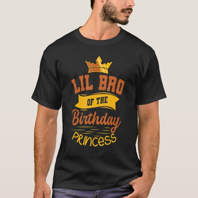 T-shirt Lil Bro De L'Anniversaire De La Princesse D'Annive (Devant)