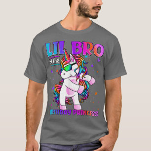 T-shirt Lil Bro Of Birthday Princess Flossing Unicorn Lil