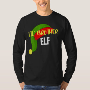 T-shirt Lil Brother Elf Matching Family Group Christmas Pa
