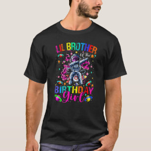 T-shirt Lil Frère De La Fille D'Anniversaire Astronaut Gar