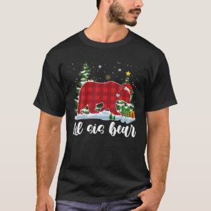 T-shirt LIL SIS BEAR Kids Red Plaid Christmas Pajama Siste