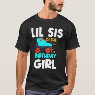 T-shirt Lil Sis Of The Birthday Girl Roller Patinage Anniv