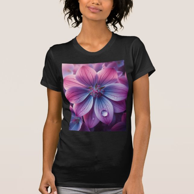 T-shirt Lilac Floral violet et rose (Devant)