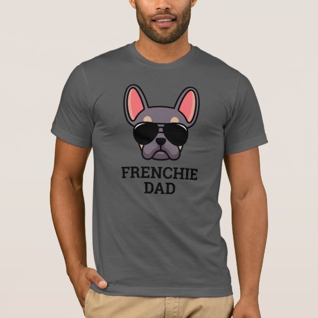 T-shirt Lilac Tan French Bulldog Frenchie Chien Papa T-shi (Devant)