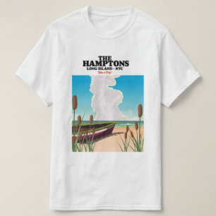 T-shirt L'île de Hamptons Long NYC, affiche de voyage.