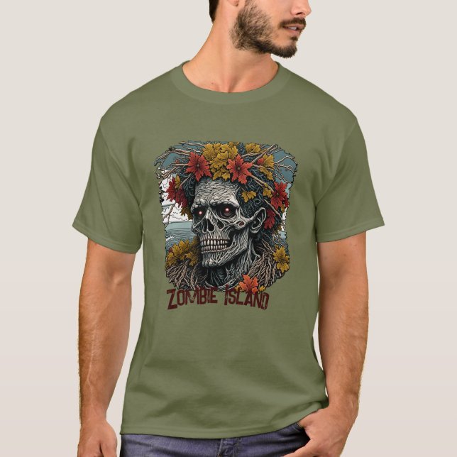 T-shirt L'île de Zombie (Devant)