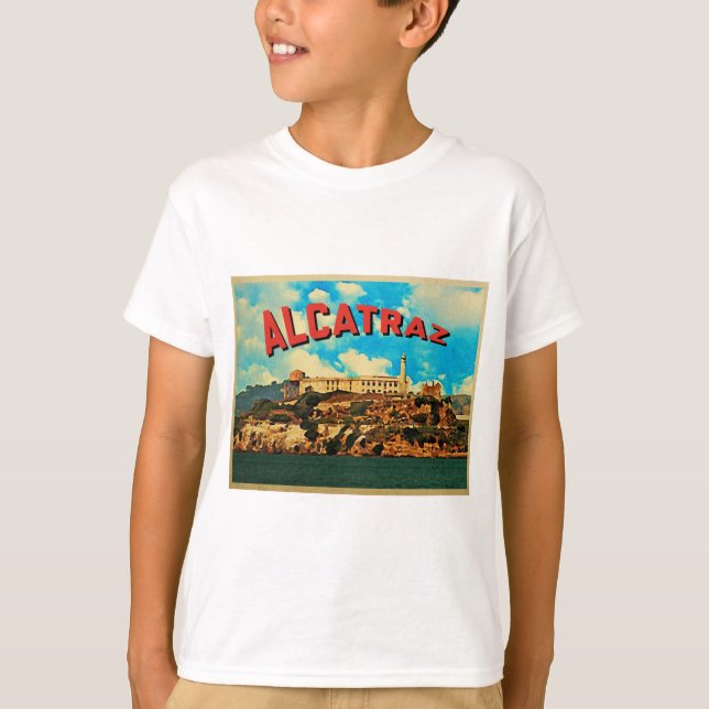 T-shirt L'île vintage d'Alcatraz (Devant)