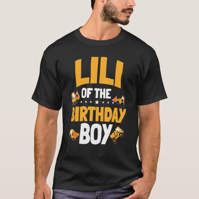 T-shirt Lili Bro De L'Anniversaire Boy Construction Ouvrie (Devant)