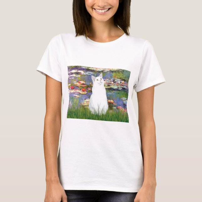 T-shirt Lilies 2 - chat blanc (Devant)