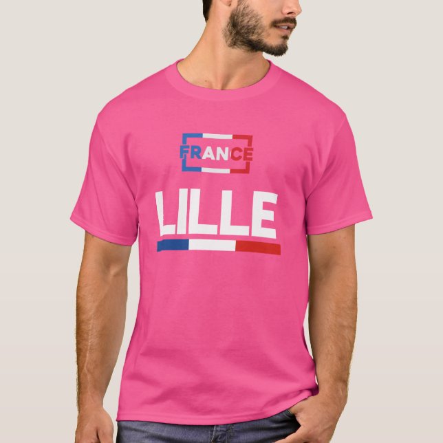 T-shirt Lille Inspirer City France Vacances Voyager À Trav (Devant)