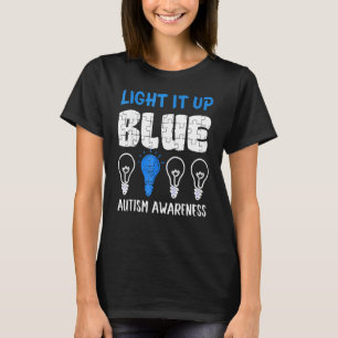 T-shirt L'illumine en bleu Casse-tête Battement de cœur Se