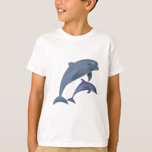 T-shirt L'illustration sautante de dauphins badine la