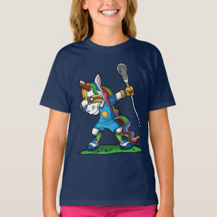 T-shirt Limande tamponnante LAX de licorne de lacrosse