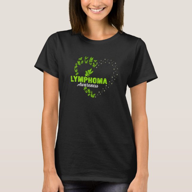 T-shirt Lime Green Ribon Butterfly Heart Leukemia Lauréats (Devant)