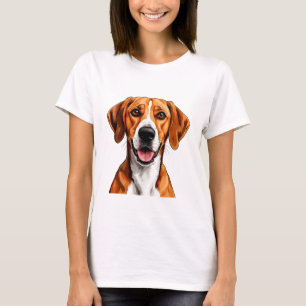 T-shirt Limier Anglais Chien Expression Lumineuse et Heure