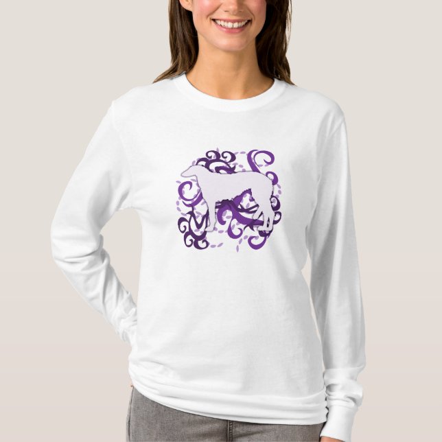 T-shirt Limier pourpre d'écossais de remous (Devant)