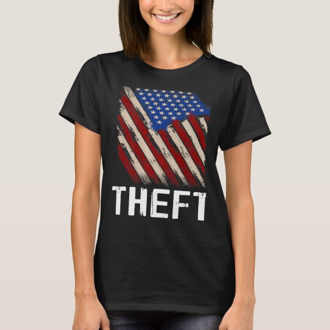 T-shirt L'impôt est le vol américain drapeau américain Lib (Devant)
