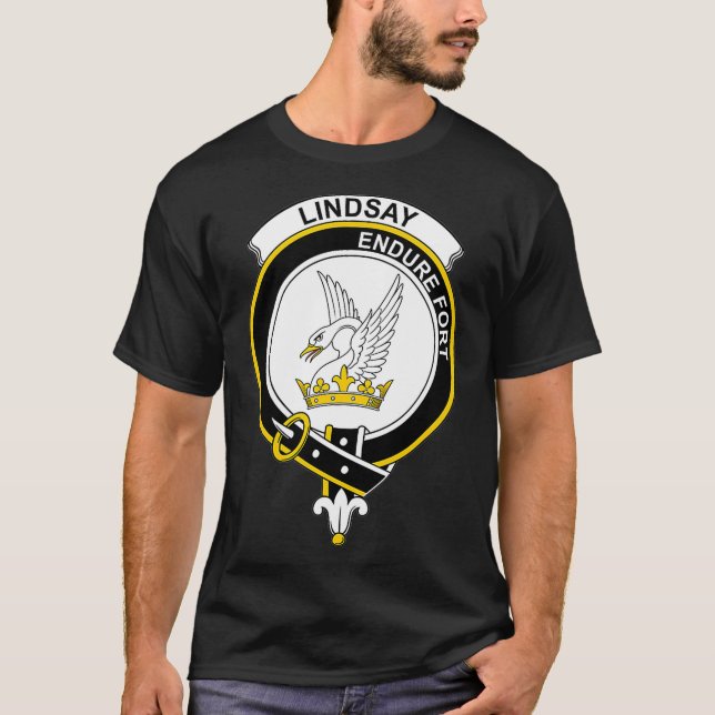 T-shirt Lindsay Coat d'armoiries Famille Crest (Devant)