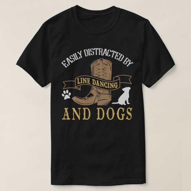 T-shirt Line Dance  Joke Dog Lover Line Dancing Line Dance (Design devant)