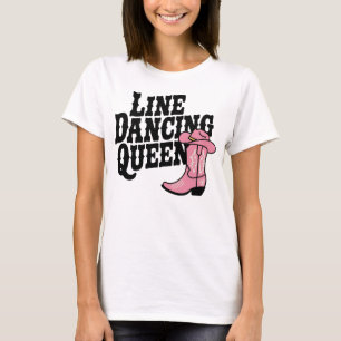 T-shirt Line Dancing Queen mignonne Cowgirl Boot Western