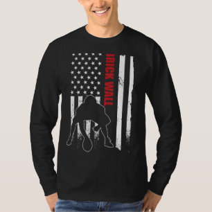T-shirt Lineman Brick Wall Football Américain Joueur Us Fl