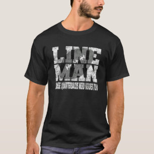 T-shirt Lineman De Football Rétro Parce Que Les Quartiers-
