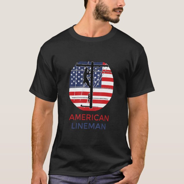 T-shirt Lineman Electrician Electric Lineman (Devant)